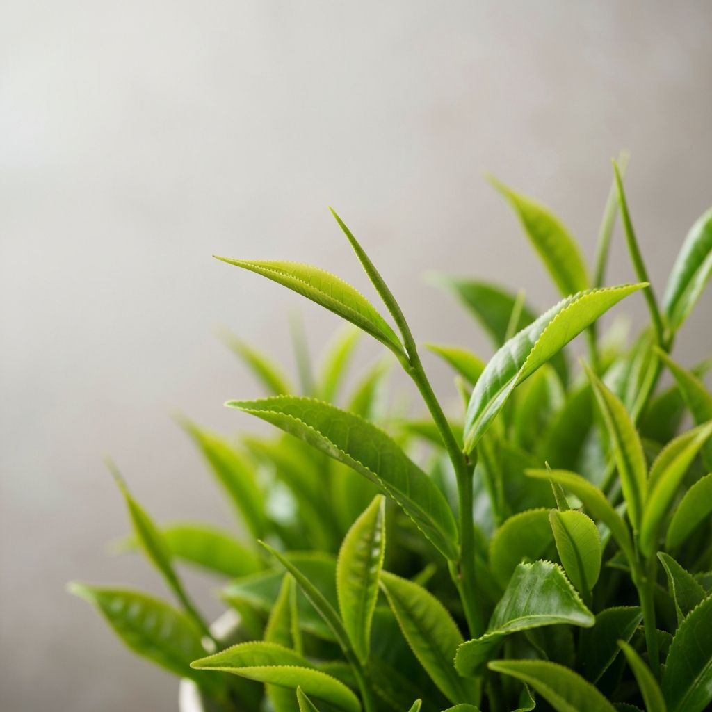 Green tea leaves